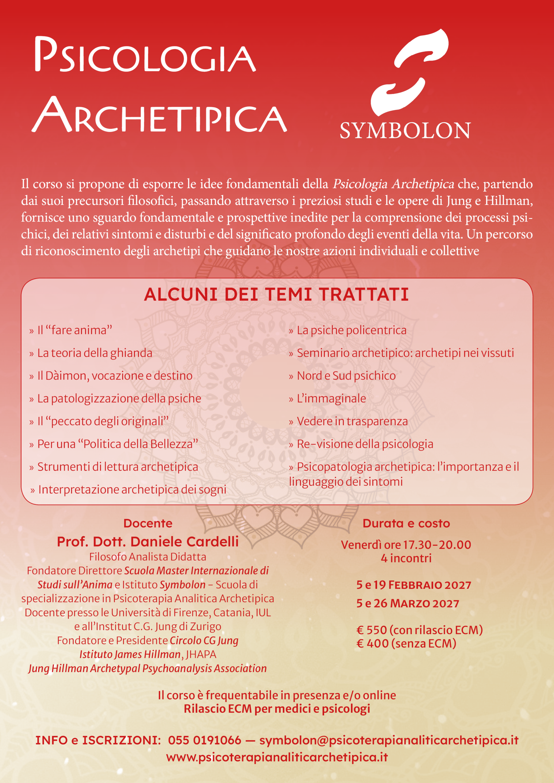 Formazione continua Psicologia Archetipica 2027